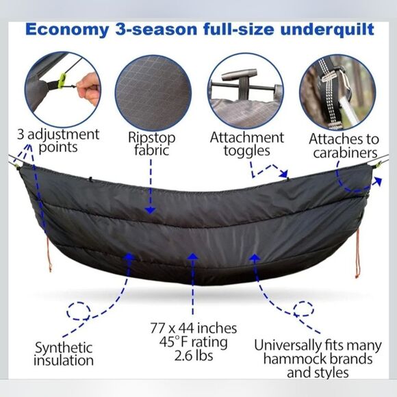 Mojave Hammock Underquilt, Adjustable, Essential Hammock Camping Gear Full Size - Picture 6 of 9